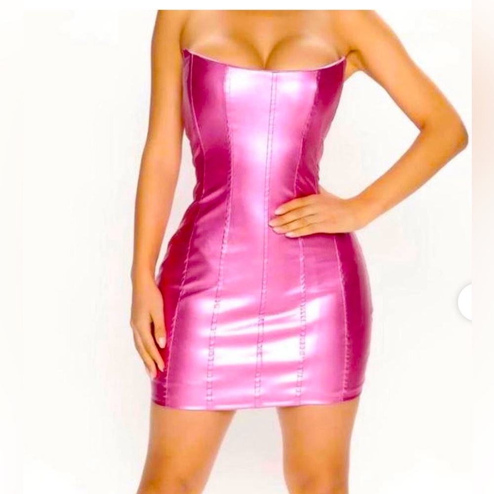 Sexy Pink metallic Dress